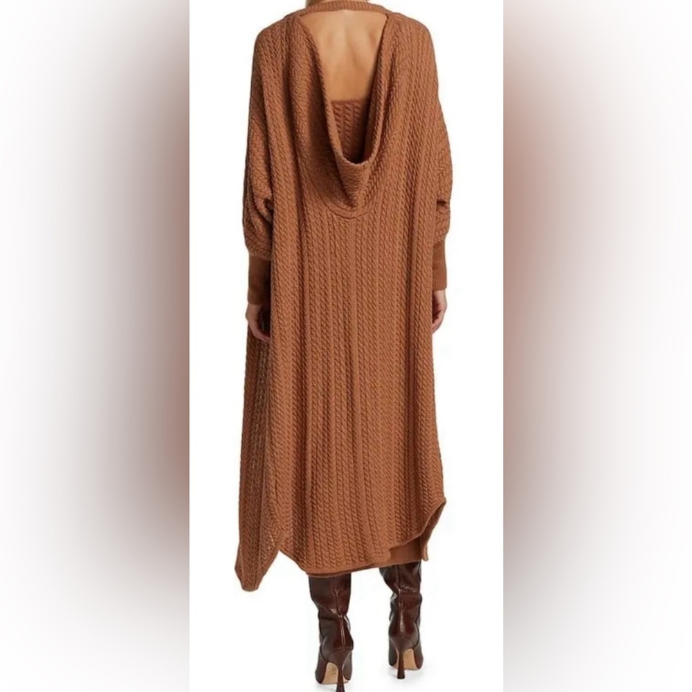 ❤️ NEW AMUR Draped Back Cable Knit Cardigan in Pecan color. Size:XS/S/M - Picture 8 of 10